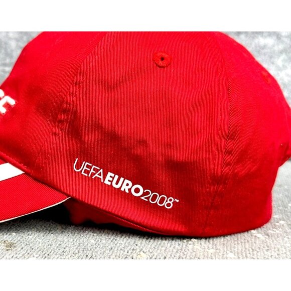 Adidas UEFA EURO 2008 Suisse Switzerland Red Baseball Cap Adjustable Hat Striped - Picture 3 of 16